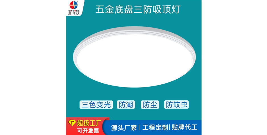 五金鐵底盤三防吸頂燈